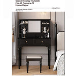 Elegant Black Makeup Table with Multi-Layer Board and Glass - Stylish Vanity Set for Your Beauty Routine fcr-4824