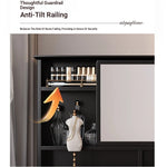 Elegant Black Makeup Table with Multi-Layer Board and Glass - Stylish Vanity Set for Your Beauty Routine fcr-4824