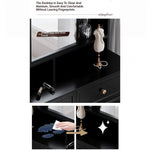 Elegant Black Makeup Table with Multi-Layer Board and Glass - Stylish Vanity Set for Your Beauty Routine fcr-4824