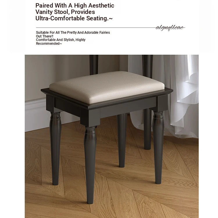 Elegant PU Leather Stool for Vanity or Makeup Station – Stylish and Comfortable Support fcr-4825