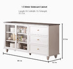 Stylish Multi-Layer Board Cabinet with Glass Doors and Ceramic Top - Modern Storage Solution for Home Decor fcr-4826