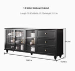 Stylish Multi-Layer Board Cabinet with Glass Doors and Ceramic Top - Modern Storage Solution for Home Decor fcr-4826
