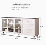 Stylish Multi-Layer Board Cabinet with Glass Doors and Ceramic Top - Modern Storage Solution for Home Decor fcr-4826