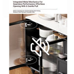 Stylish Multi-Layer Board Cabinet with Glass Doors and Ceramic Top - Modern Storage Solution for Home Decor fcr-4826