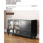 Stylish Multi-Layer Board Cabinet with Glass Doors and Ceramic Top - Modern Storage Solution for Home Decor fcr-4826