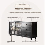 Stylish Multi-Layer Board Cabinet with Glass Doors and Ceramic Top - Modern Storage Solution for Home Decor fcr-4826