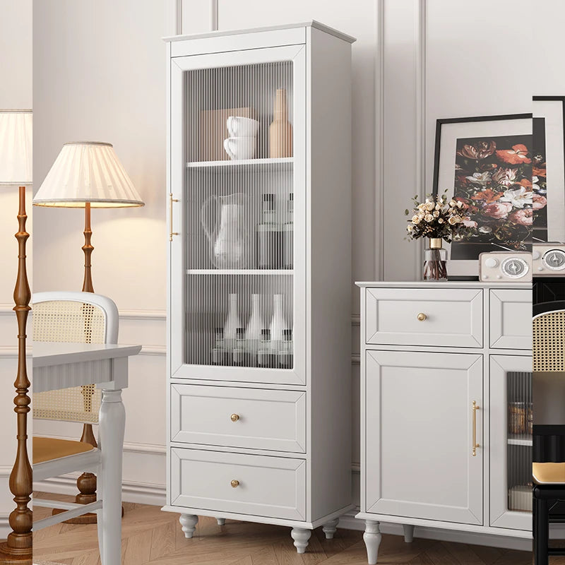 Elegant Multi-Layer Board Glass Cabinet with Storage Drawers - Modern Home Display Unit fcr-4827