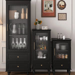 Elegant Multi-Layer Board Glass Cabinet with Storage Drawers - Modern Home Display Unit fcr-4827
