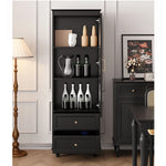 Elegant Multi-Layer Board Glass Cabinet with Storage Drawers - Modern Home Display Unit fcr-4827