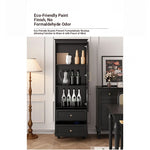 Elegant Multi-Layer Board Glass Cabinet with Storage Drawers - Modern Home Display Unit fcr-4827