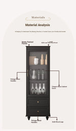 Elegant Multi-Layer Board Glass Cabinet with Storage Drawers - Modern Home Display Unit fcr-4827