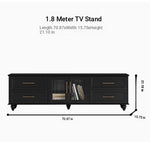 Stylish Black Multi-Layer Board TV Cabinet with Glass Doors – Modern Living Room Furniture fcr-4828