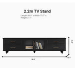 Stylish Black Multi-Layer Board TV Cabinet with Glass Doors – Modern Living Room Furniture fcr-4828