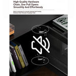 Stylish Black Multi-Layer Board TV Cabinet with Glass Doors – Modern Living Room Furniture fcr-4828