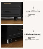 Stylish Black Multi-Layer Board TV Cabinet with Glass Doors – Modern Living Room Furniture fcr-4828