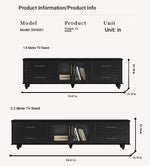 Stylish Black Multi-Layer Board TV Cabinet with Glass Doors – Modern Living Room Furniture fcr-4828
