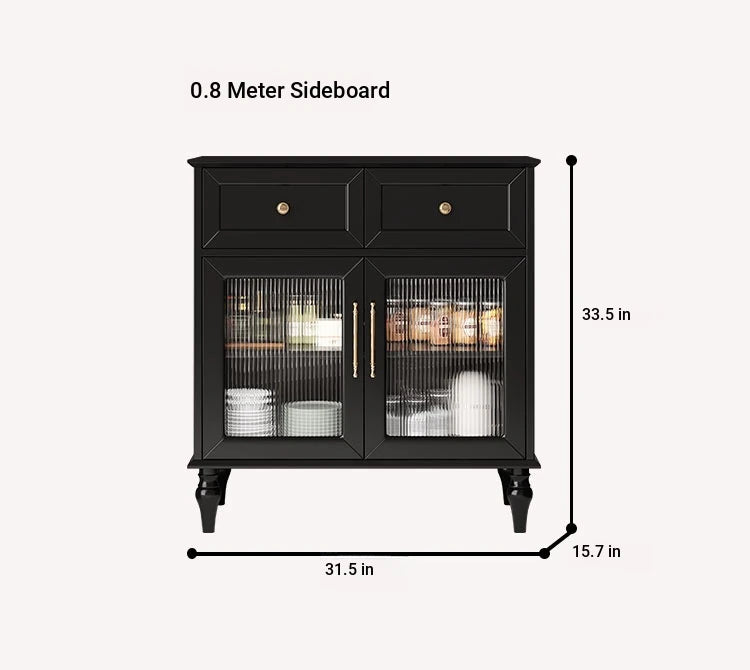 Stylish Black Multi-Layer Board TV Cabinet with Glass Doors – Modern Living Room Furniture fcr-4828