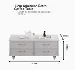 Stylish Multi-Layer Board Tea Table with Storage Drawers - Modern Black Finish for Living Room Elegance fcr-4829