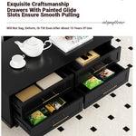 Stylish Multi-Layer Board Tea Table with Storage Drawers - Modern Black Finish for Living Room Elegance fcr-4829