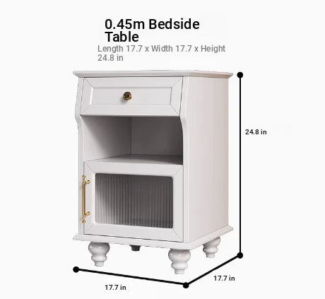 Stylish Black Bedside Cupboard with Drawer and Glass Door - Multi-layer Board Furniture for Bedroom Storage fcr-4830