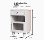 Stylish Black Bedside Cupboard with Drawer and Glass Door - Multi-layer Board Furniture for Bedroom Storage fcr-4830
