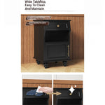 Stylish Black Bedside Cupboard with Drawer and Glass Door - Multi-layer Board Furniture for Bedroom Storage fcr-4830