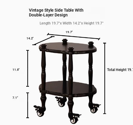 Elegant Black Tea Table on Wheels | Multi-Layer Board Design for Stylish Living Room Decor fcr-4831