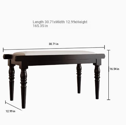 Elegant PU Leather Upholstered Stool Bench with Stylish Black Legs - Perfect for Entryway, Living Room, or Bedroom Storage and Seating fcr-4832