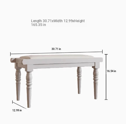 Elegant PU Leather Upholstered Stool Bench with Stylish Black Legs - Perfect for Entryway, Living Room, or Bedroom Storage and Seating fcr-4832