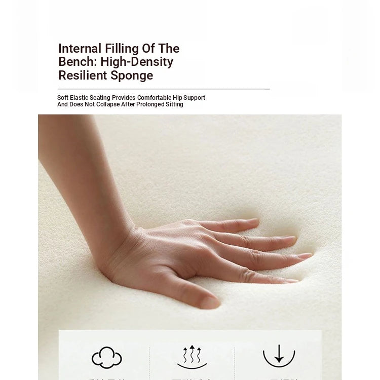 Elegant PU Leather Upholstered Stool Bench with Stylish Black Legs - Perfect for Entryway, Living Room, or Bedroom Storage and Seating fcr-4832