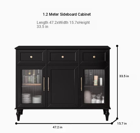 Elegant Multi-Layer Board & Glass Cabinet with Golden Accents – Stylish Storage Solution for Your Home fcr-4833