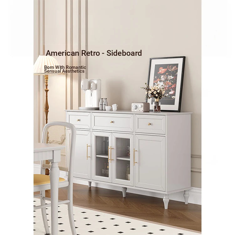 Elegant Multi-Layer Board & Glass Cabinet with Golden Accents – Stylish Storage Solution for Your Home fcr-4833