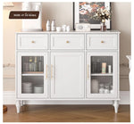 Elegant Multi-Layer Board & Glass Cabinet with Golden Accents – Stylish Storage Solution for Your Home fcr-4833