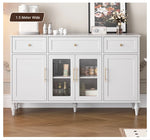 Elegant Multi-Layer Board & Glass Cabinet with Golden Accents – Stylish Storage Solution for Your Home fcr-4833