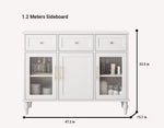 Elegant Multi-Layer Board & Glass Cabinet with Golden Accents – Stylish Storage Solution for Your Home fcr-4833