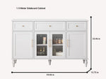 Elegant Multi-Layer Board & Glass Cabinet with Golden Accents – Stylish Storage Solution for Your Home fcr-4833
