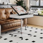 Stylish Multi-layer Board Aluminum Alloy Tea Table with Adjustable Height and Storage Drawer - Perfect for Modern Living Spaces fcr-4834