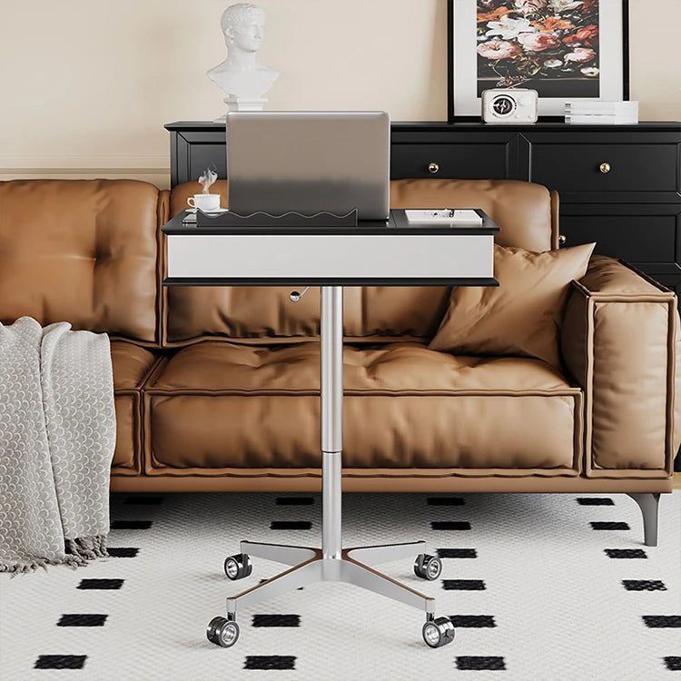 Stylish Multi-layer Board Aluminum Alloy Tea Table with Adjustable Height and Storage Drawer - Perfect for Modern Living Spaces fcr-4834