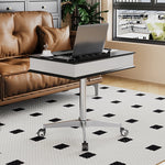 Stylish Multi-layer Board Aluminum Alloy Tea Table with Adjustable Height and Storage Drawer - Perfect for Modern Living Spaces fcr-4834