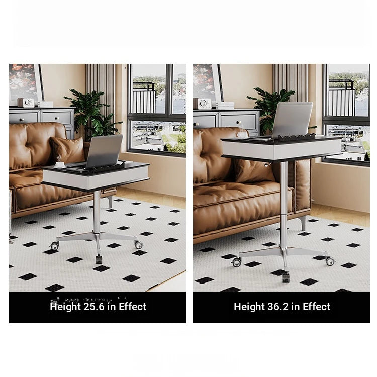 Stylish Multi-layer Board Aluminum Alloy Tea Table with Adjustable Height and Storage Drawer - Perfect for Modern Living Spaces fcr-4834