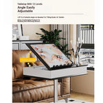 Stylish Multi-layer Board Aluminum Alloy Tea Table with Adjustable Height and Storage Drawer - Perfect for Modern Living Spaces fcr-4834