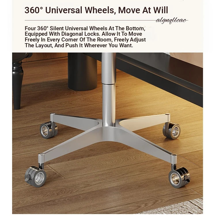 Stylish Multi-layer Board Aluminum Alloy Tea Table with Adjustable Height and Storage Drawer - Perfect for Modern Living Spaces fcr-4834