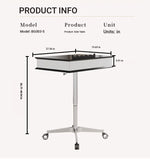 Stylish Multi-layer Board Aluminum Alloy Tea Table with Adjustable Height and Storage Drawer - Perfect for Modern Living Spaces fcr-4834
