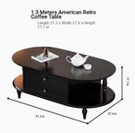 Stylish Multi-Layer Board Tea Table with Storage | Modern Oval Coffee Table for Living Room fcr-4837