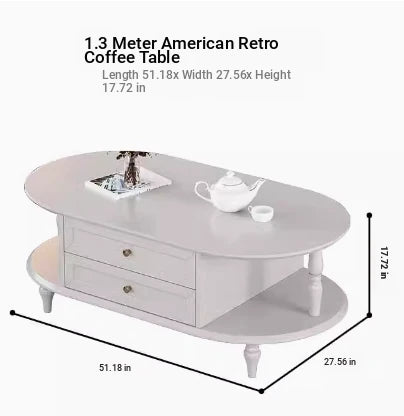 Stylish Multi-Layer Board Tea Table with Storage | Modern Oval Coffee Table for Living Room fcr-4837