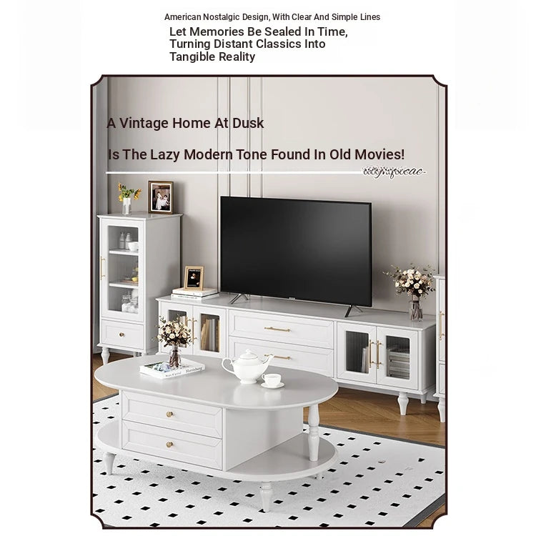 Stylish Multi-Layer Board Tea Table with Storage | Modern Oval Coffee Table for Living Room fcr-4837