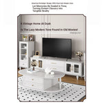 Stylish Multi-Layer Board Tea Table with Storage | Modern Oval Coffee Table for Living Room fcr-4837