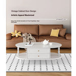 Stylish Multi-Layer Board Tea Table with Storage | Modern Oval Coffee Table for Living Room fcr-4837