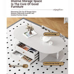 Stylish Multi-Layer Board Tea Table with Storage | Modern Oval Coffee Table for Living Room fcr-4837
