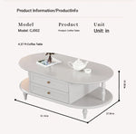 Stylish Multi-Layer Board Tea Table with Storage | Modern Oval Coffee Table for Living Room fcr-4837